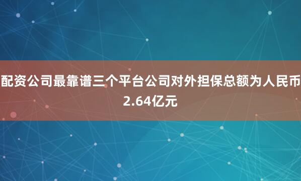 配资公司最靠谱三个平台公司对外担保总额为人民币2.64亿元